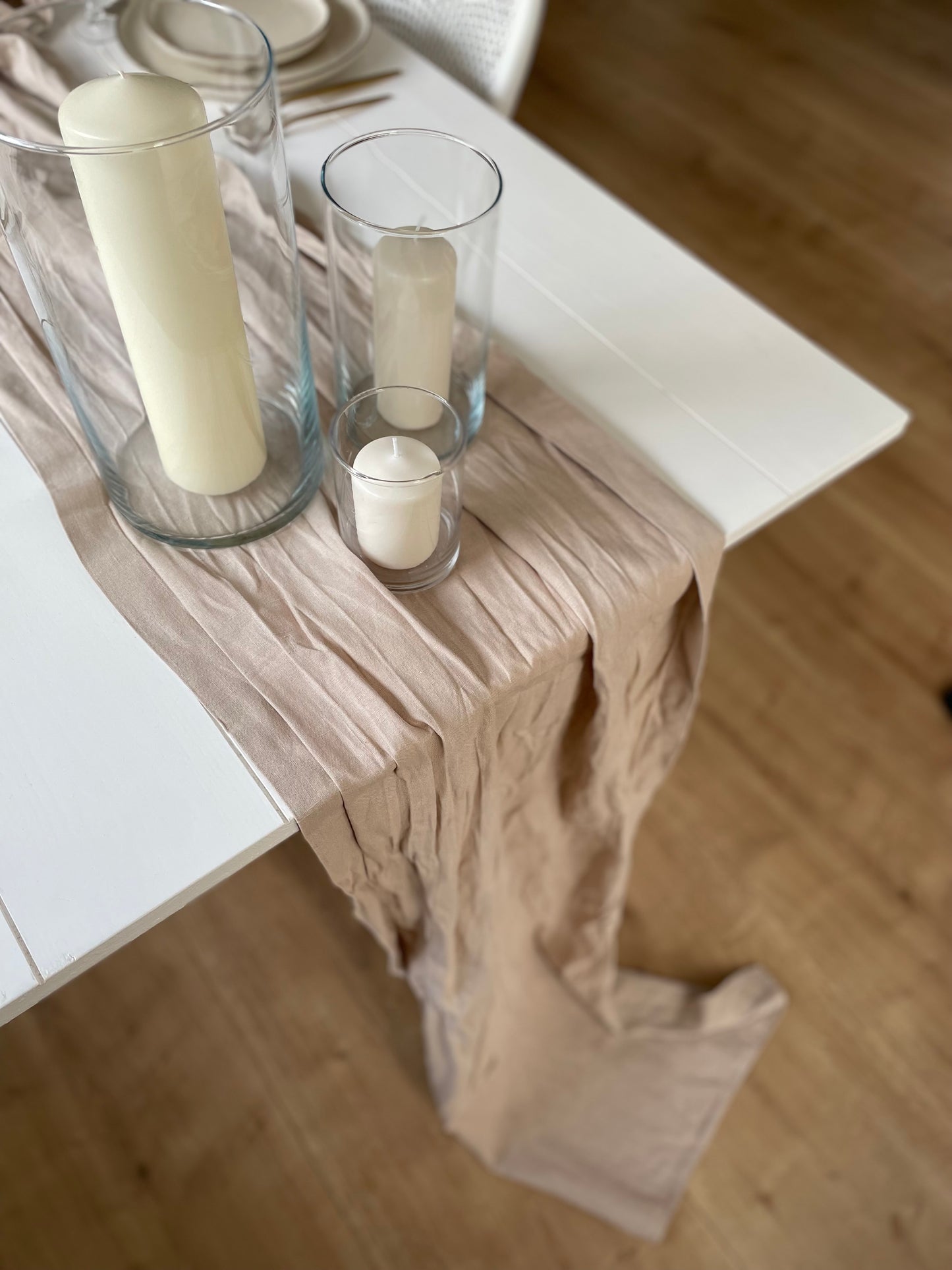 Leinentischläufer beige