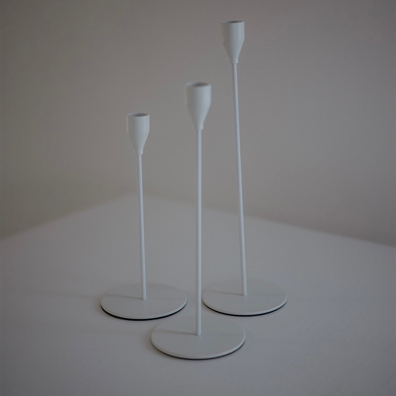 Weiße Kerzenständer 3er Set