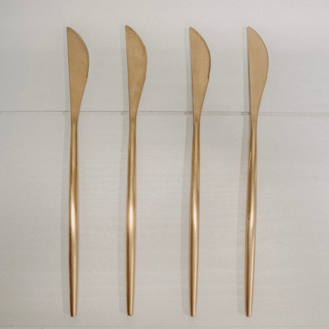 Vorspeisenmesser aus Metall in Gold Matt