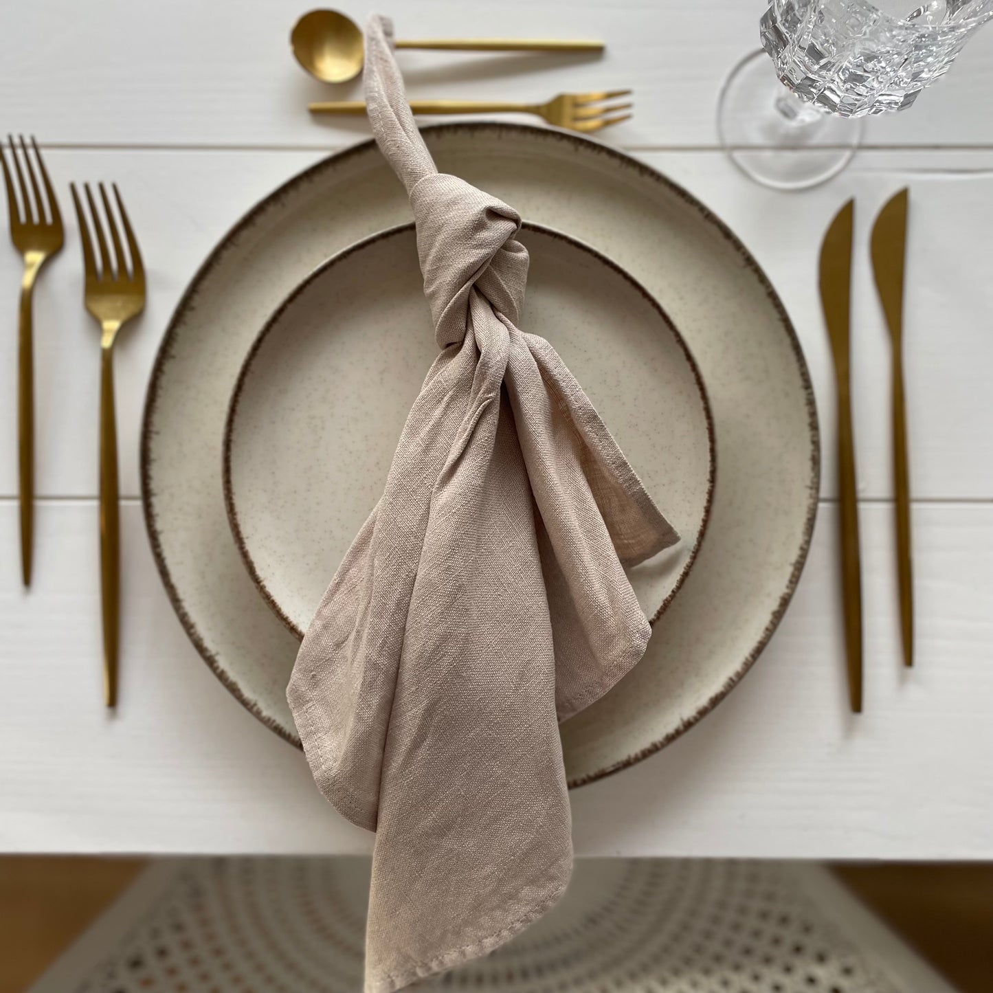 Leinenserviette beige