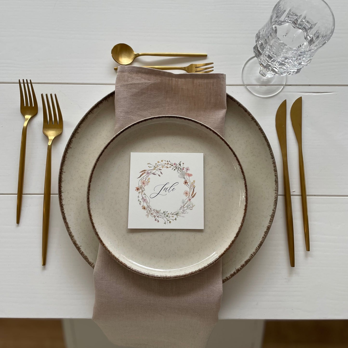 Leinenserviette beige