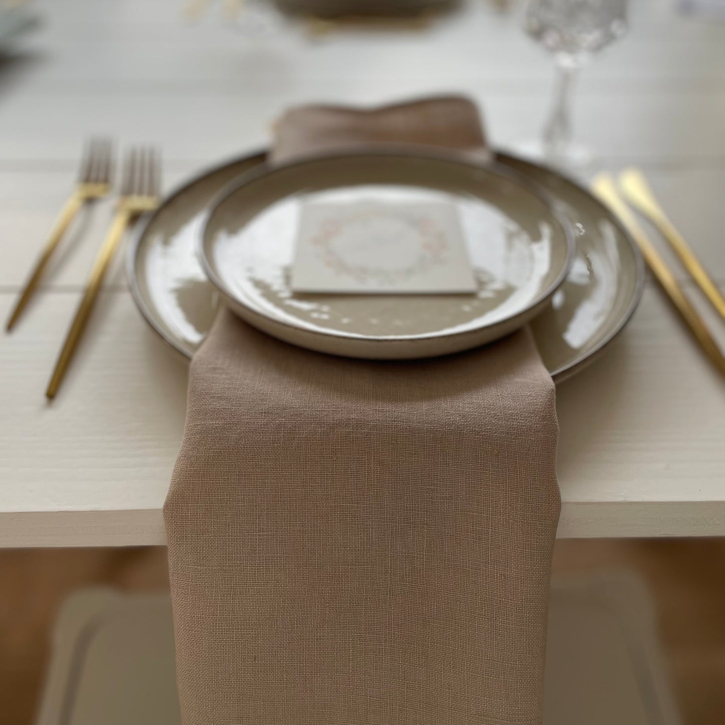 Leinenserviette beige