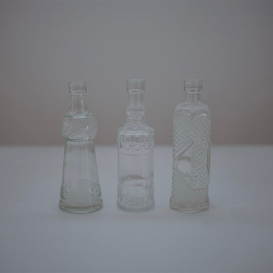 Vase aus Klarglas 3er Set